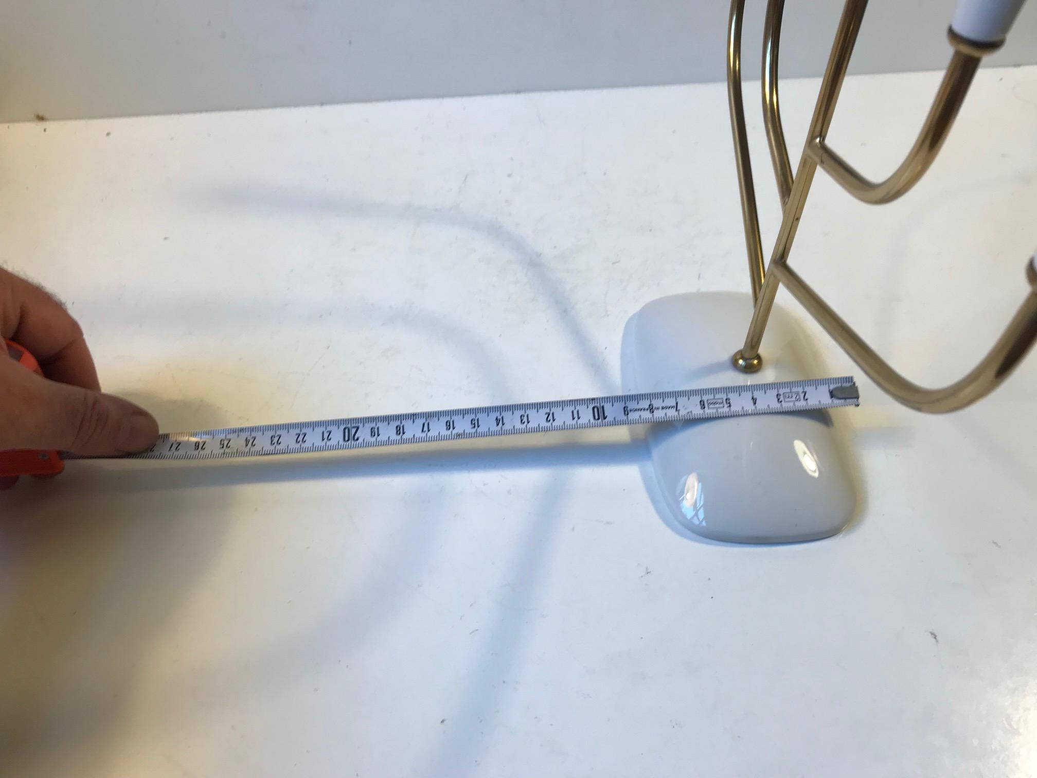 Italian Modern Candleholder in Porcelain and Brass In Good Condition For Sale In Esbjerg, DK