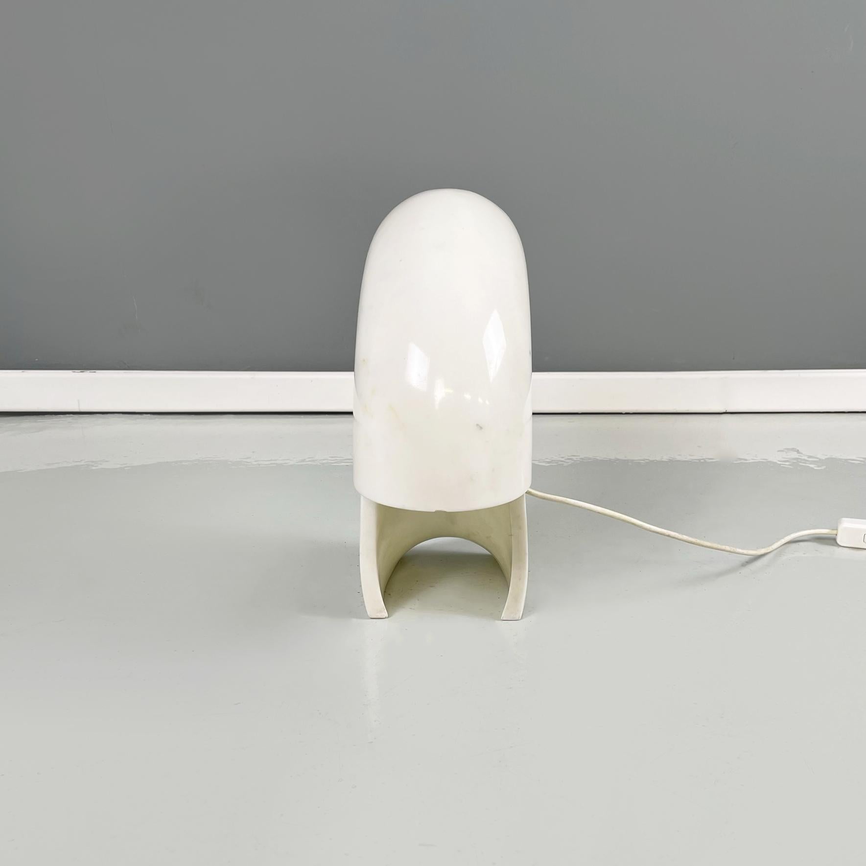 Late 20th Century Italian Modern Carrara Marble Table Lamp Biagio by Tobia Scarpa for Flos, 1970s For Sale