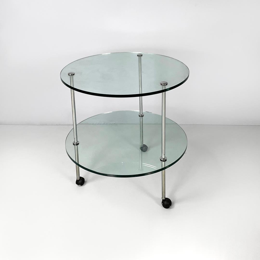 Italienische moderne Wagen T6 transparentem Glas Tops Luigi Caccia Domini Azucena, 1970er Jahre (Metall) im Angebot