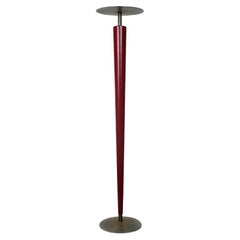 Italian Modern Cast Metal and Dark Red Metal Pedestal, 1980s