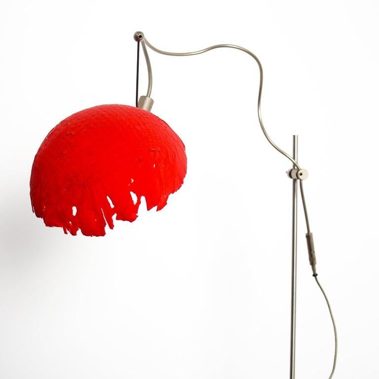Plated Italian Modern Catellani&Smith Red Table Lamp, 2004 For Sale