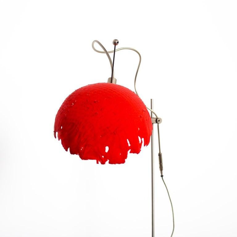 Plated Italian Modern Catellani&Smith Red Table Lamp, 2004 For Sale
