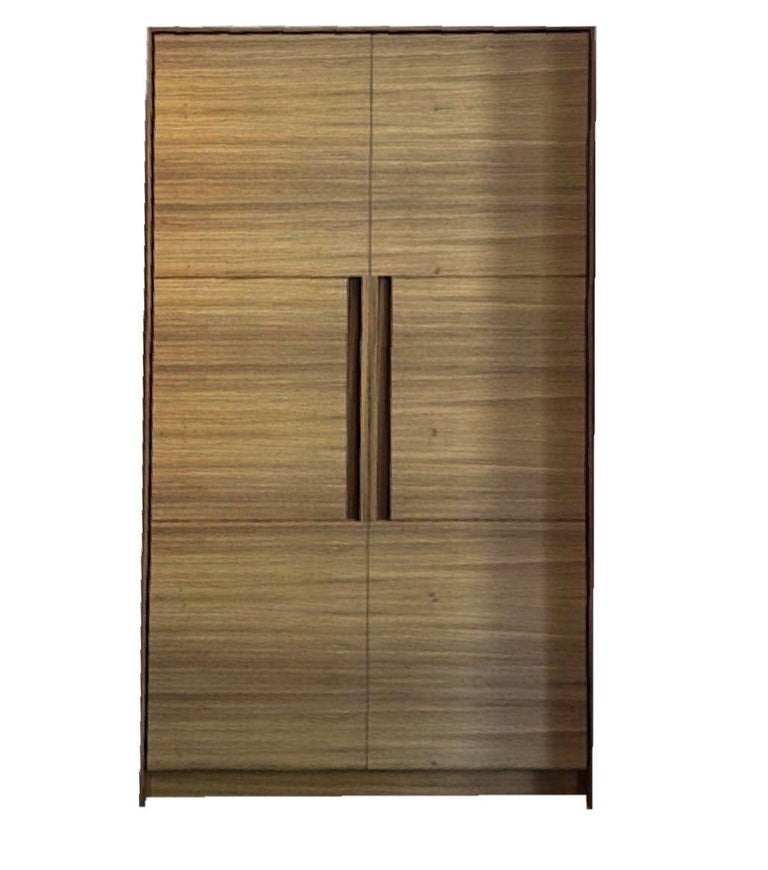 Italian Modern Cni Ab2 Zebra Wood Wardrobe Armoir Minimal Italian Modern Cni Ab2 Zebra Wood Wardrobe Armoir Minimal Cabinet Dresser In Good Condition For