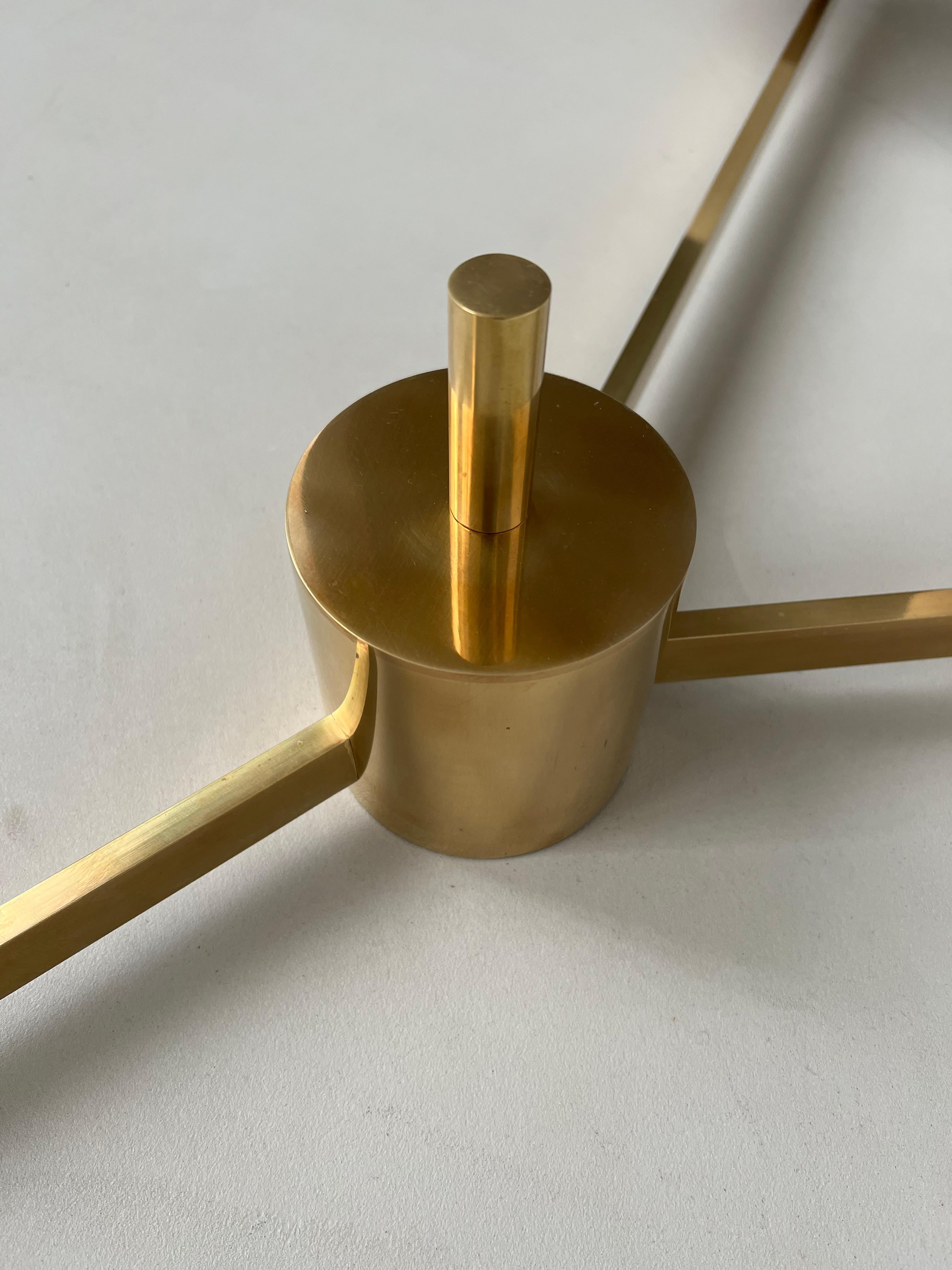 Contemporary Italian Mid Century Chandelier in Brass