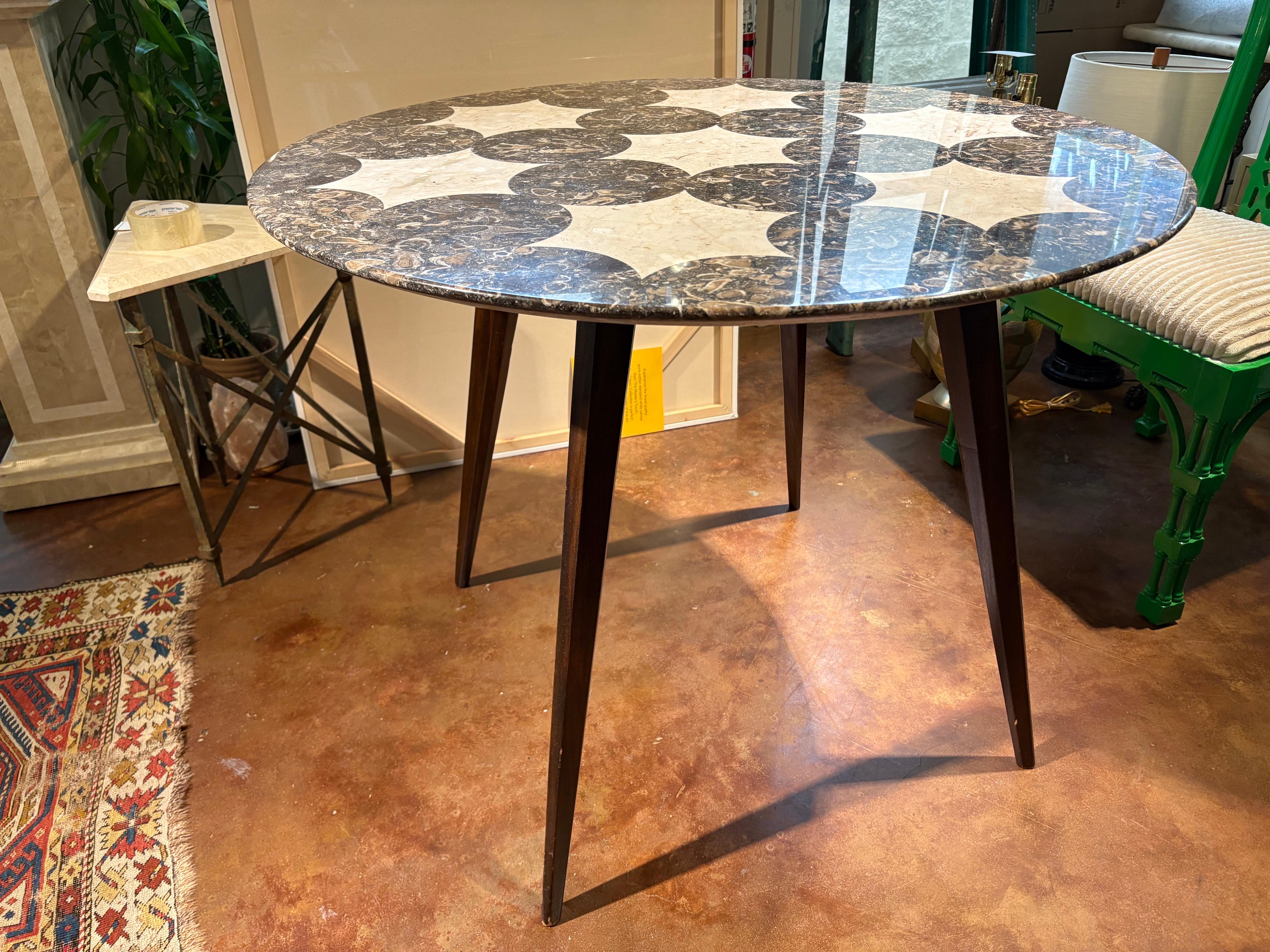 Travertin Table centrale moderne italienne par Ico Parisi en vente