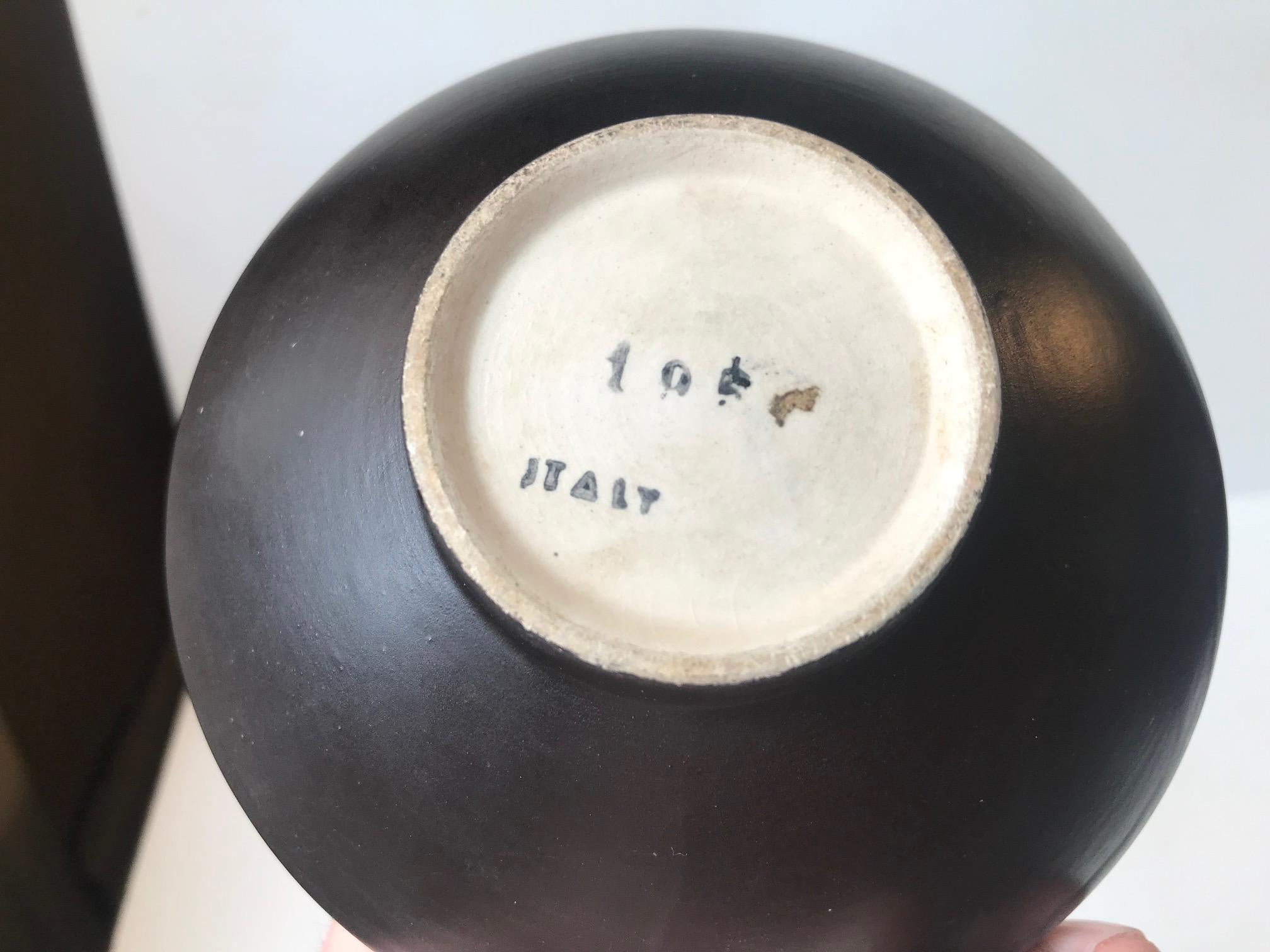 Moderne italienische Zuckerschale aus Keramik mit Harlekin, 1950er Jahre im Zustand „Gut“ im Angebot in Esbjerg, DK