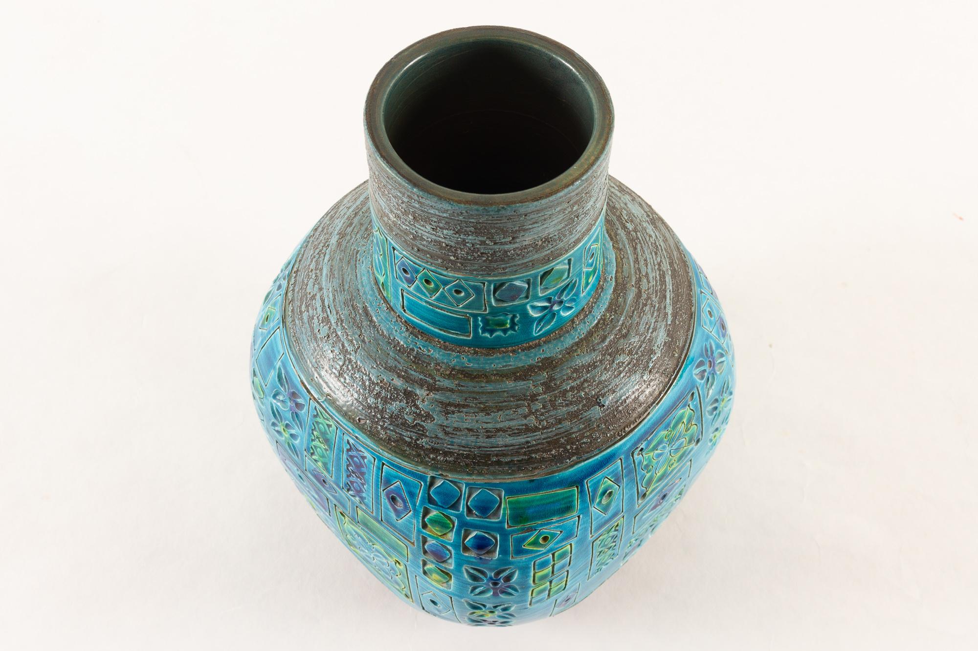 Italian Modern Ceramic Vase by Aldo Londi for Bitossi, 1960s In Good Condition In Asaa, DK