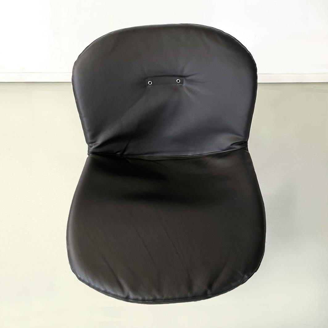 Late 20th Century Italian modern chair faux leather pillow Sabrina by Rinaldi for Rima, 1970s