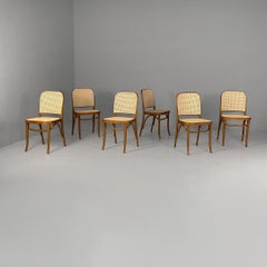 Italian modern chair in beechwood frame and Vienna straw, 1970s