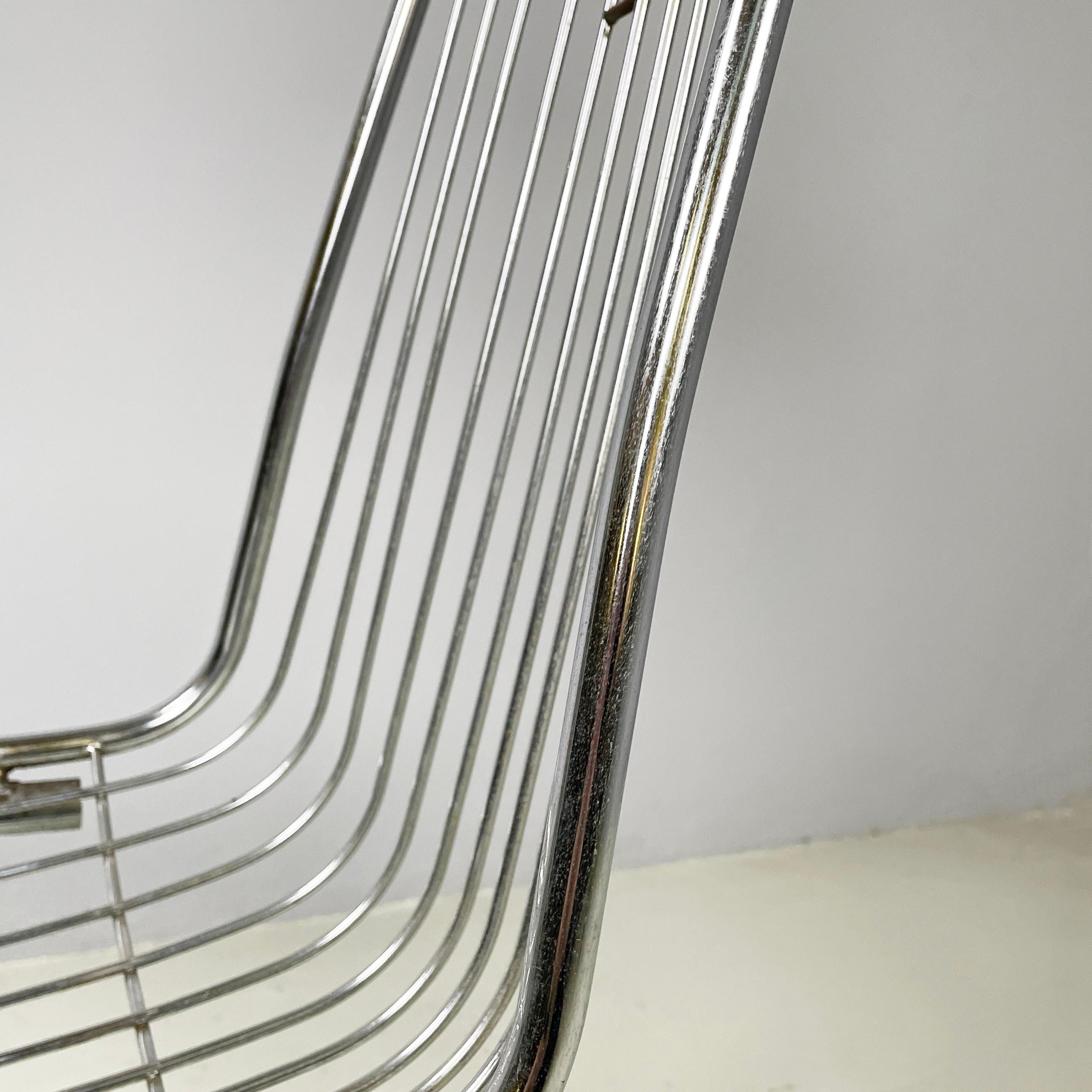 Italian modern Chair in metal rods and tubing, 1970s 7