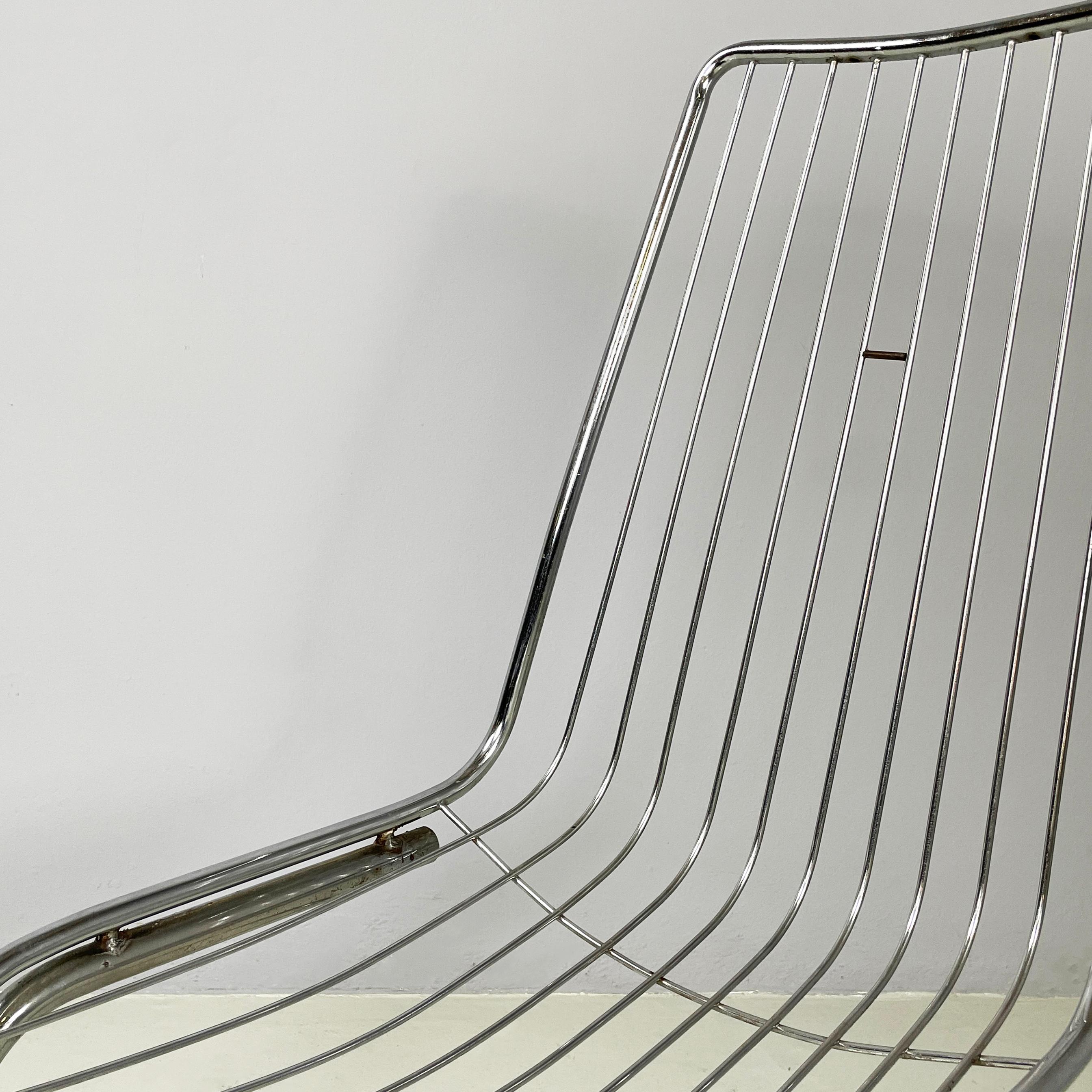 Metal Italian modern Chair in metal rods and tubing, 1970s