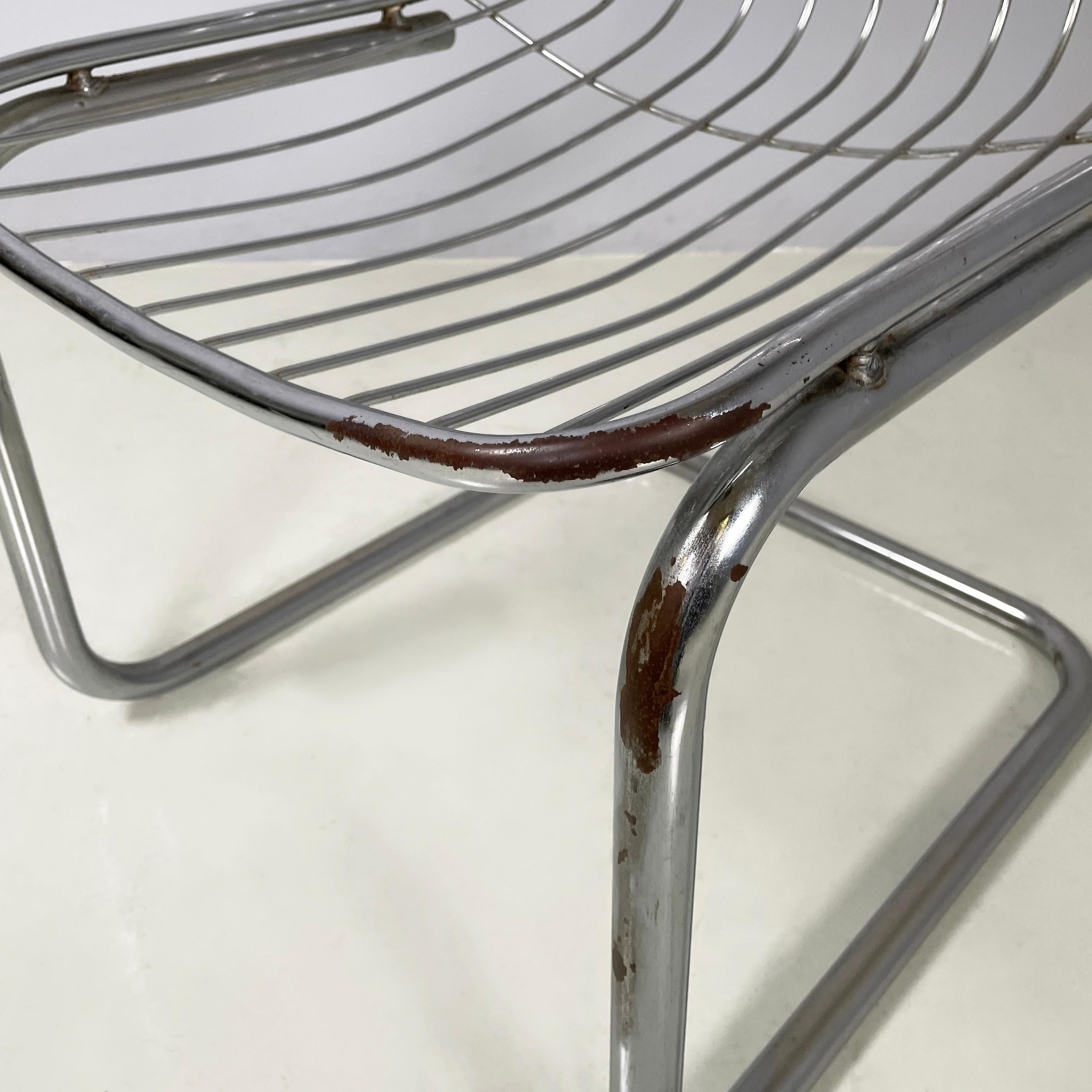 Italian modern Chair in metal rods and tubing, 1970s 1
