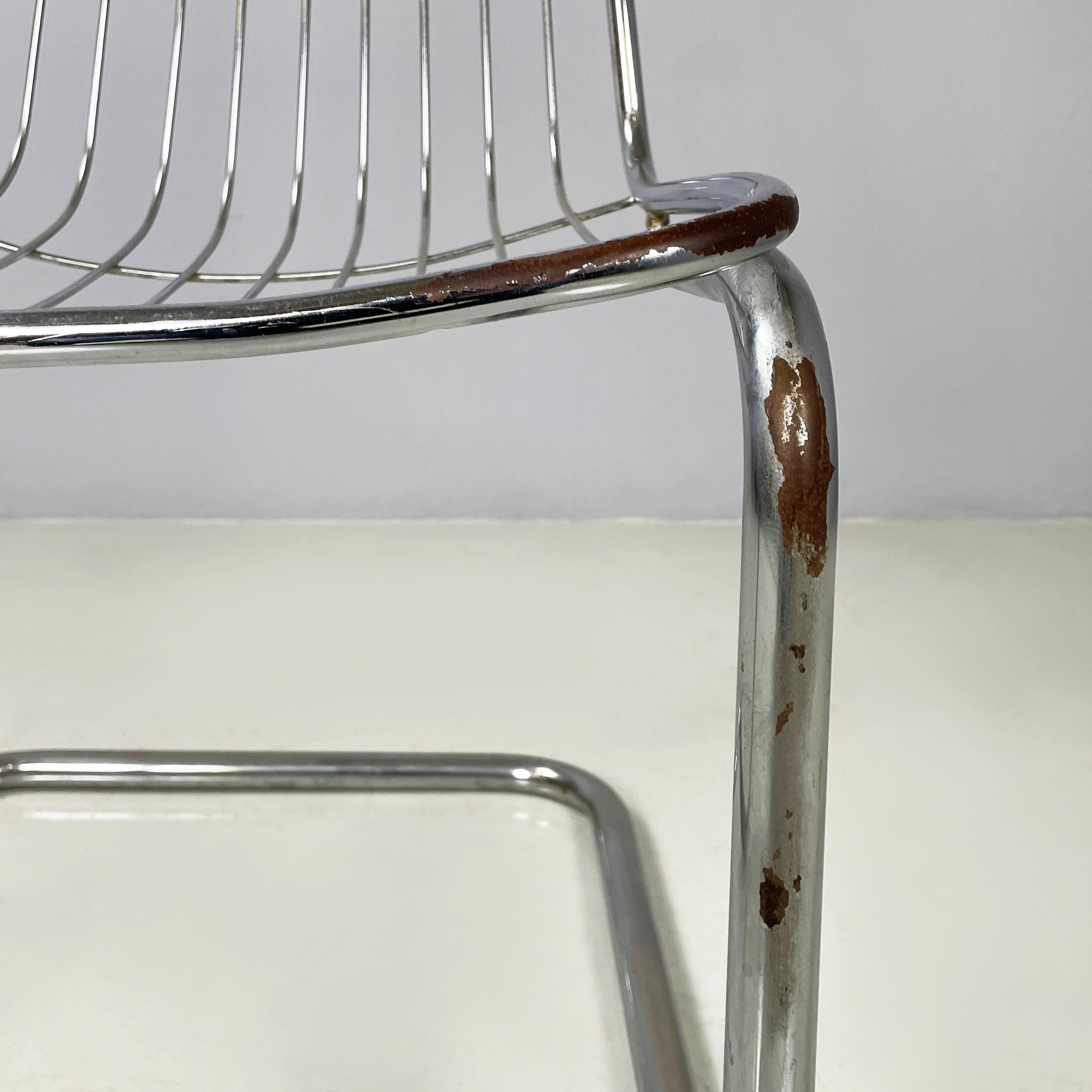 Italian modern Chair in metal rods and tubing, 1970s 2