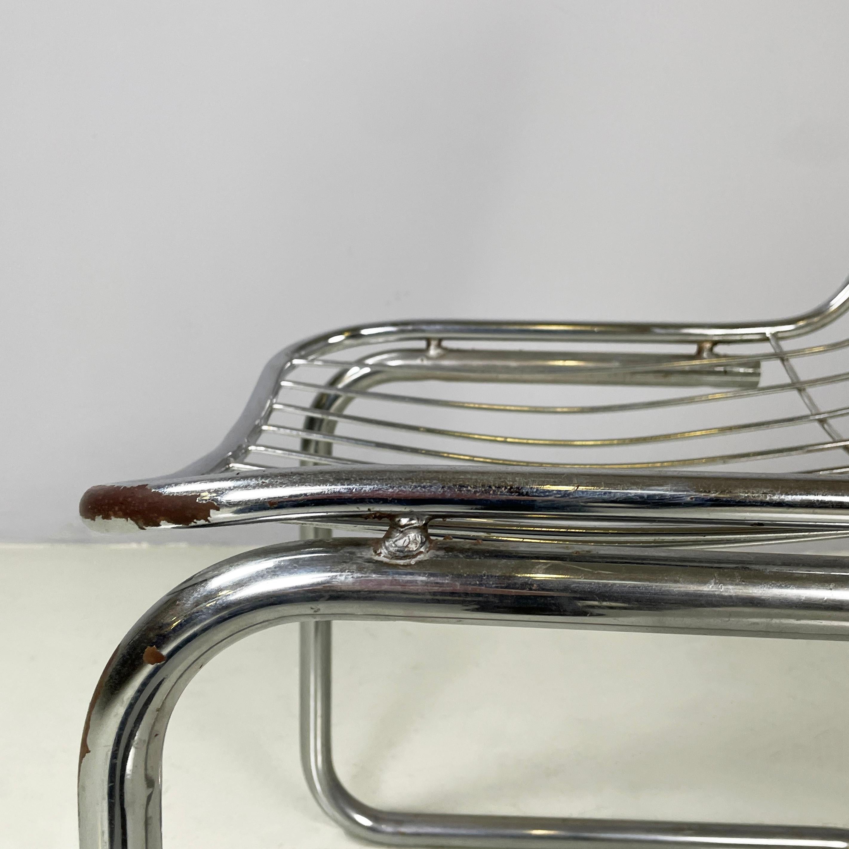 Italian modern Chair in metal rods and tubing, 1970s 3