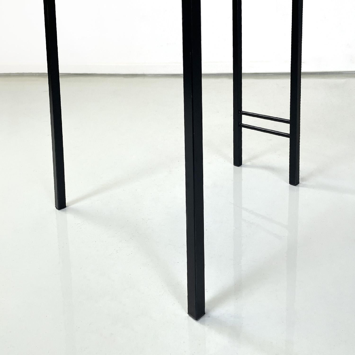 Italian modern chairs in black metal and rubber, 1980s For Sale 7