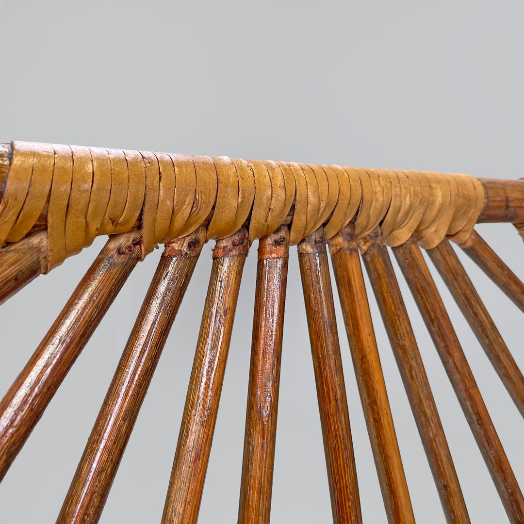 Italian modern chairs in rattan by Dal Vera with radial structure, 1970s in vendita 4