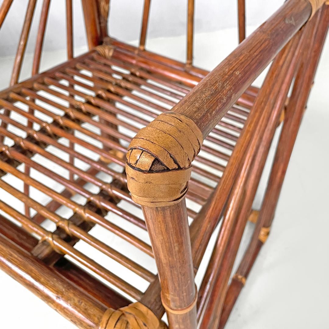Italian modern chairs in rattan by Dal Vera with radial structure, 1970s in vendita 5