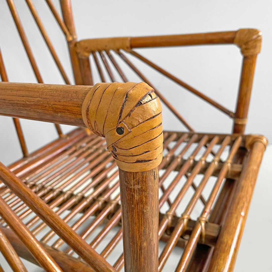 Italian modern chairs in rattan by Dal Vera with radial structure, 1970s in vendita 6
