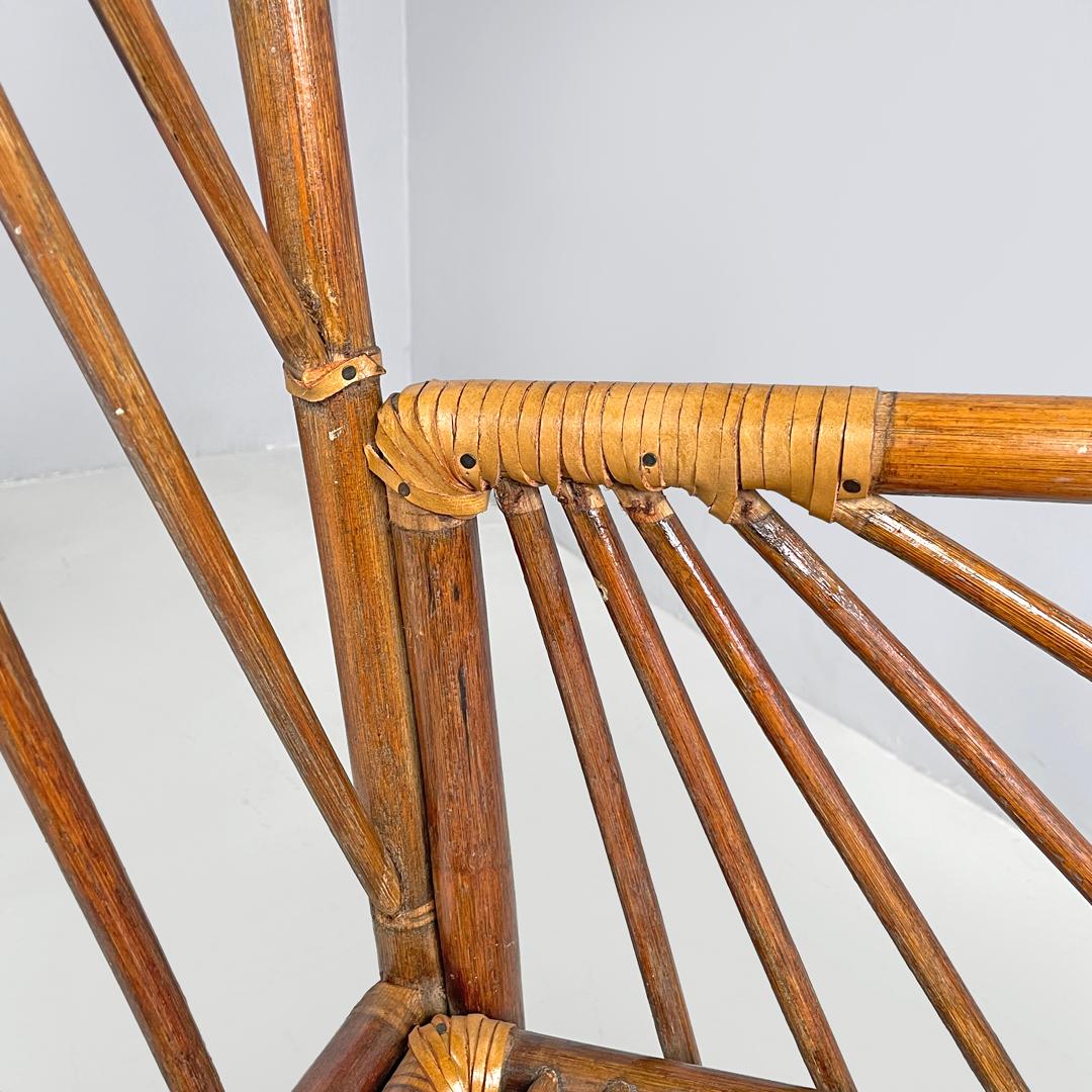 Italian modern chairs in rattan by Dal Vera with radial structure, 1970s in vendita 8