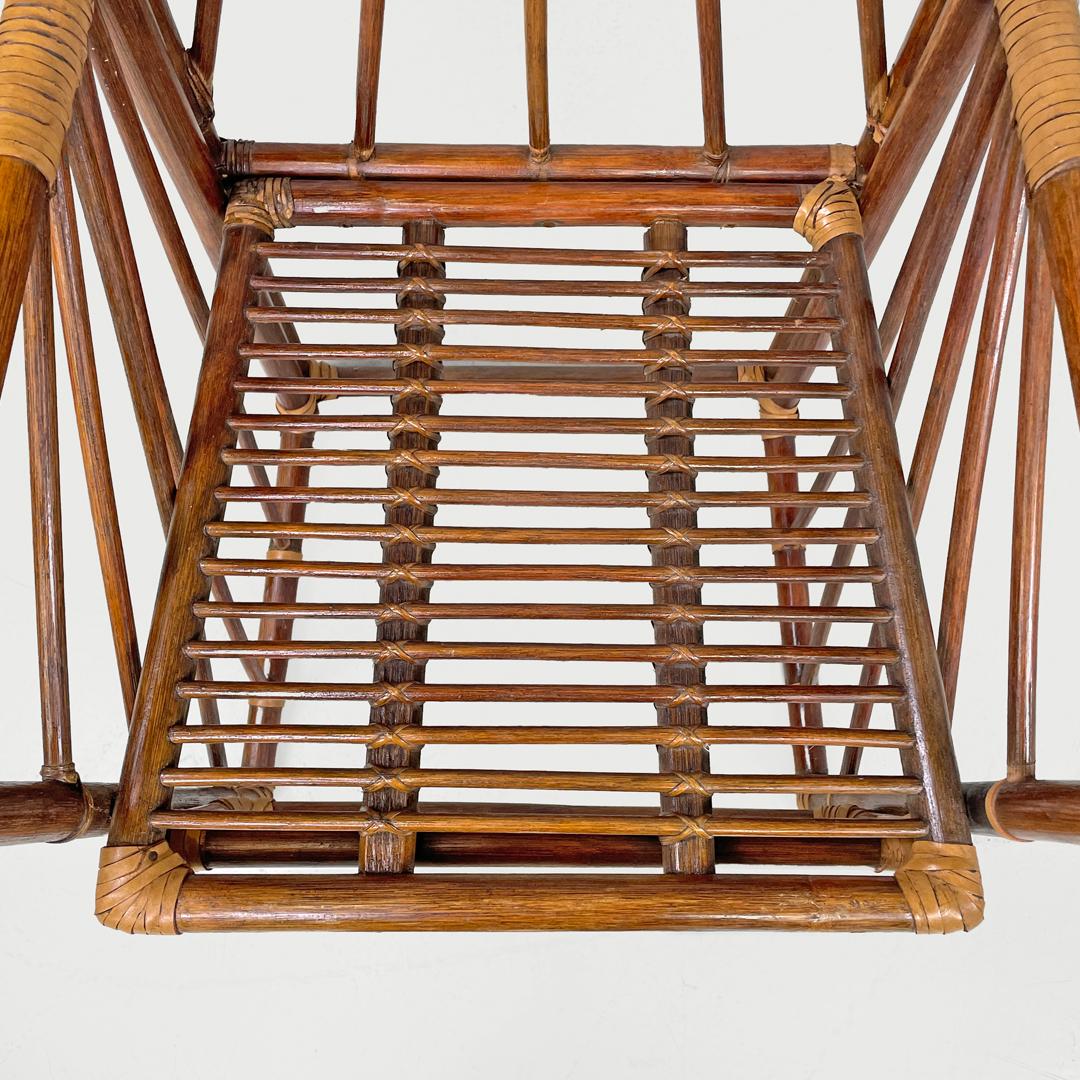 Italian modern chairs in rattan by Dal Vera with radial structure, 1970s in vendita 10