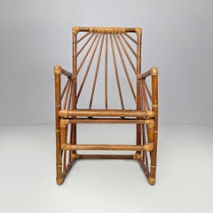 Italienische moderne Stühle aus Rattan von Dal Vera mit radialer Struktur, 1970er Jahre