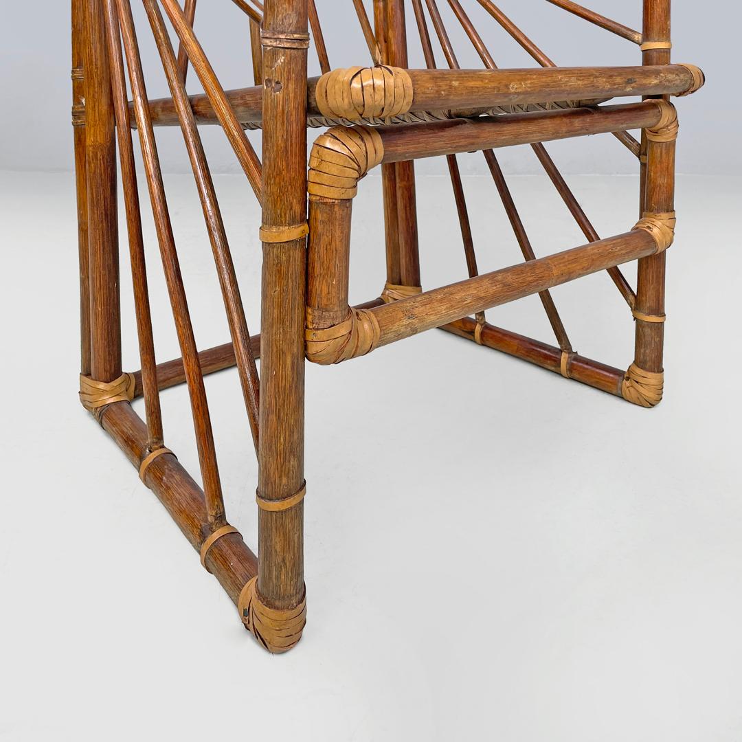 Italian modern chairs in rattan by Dal Vera with radial structure, 1970s in vendita 14