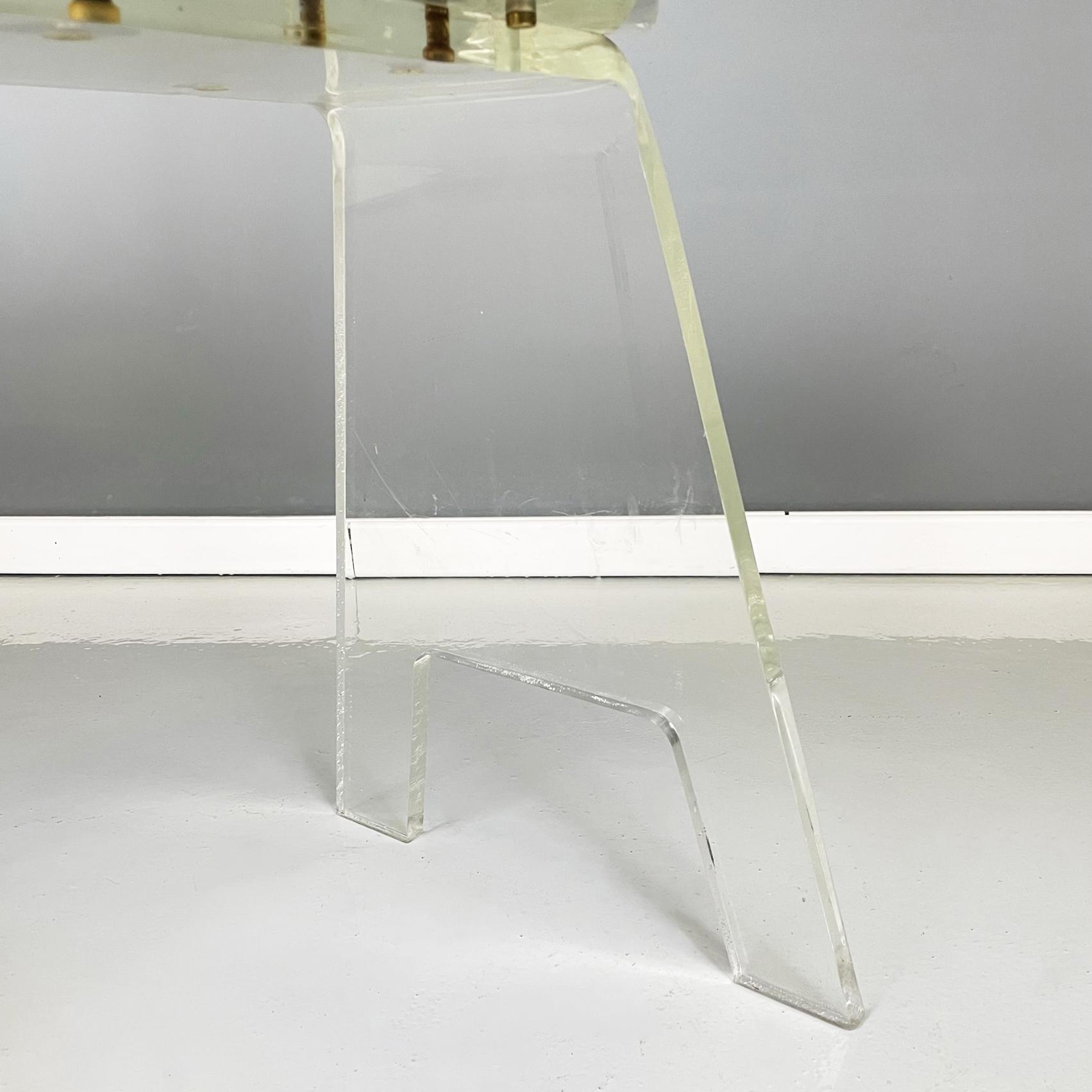 Italian modern Chairs in transparent thick plexiglass and black sky, 1980s For Sale 13