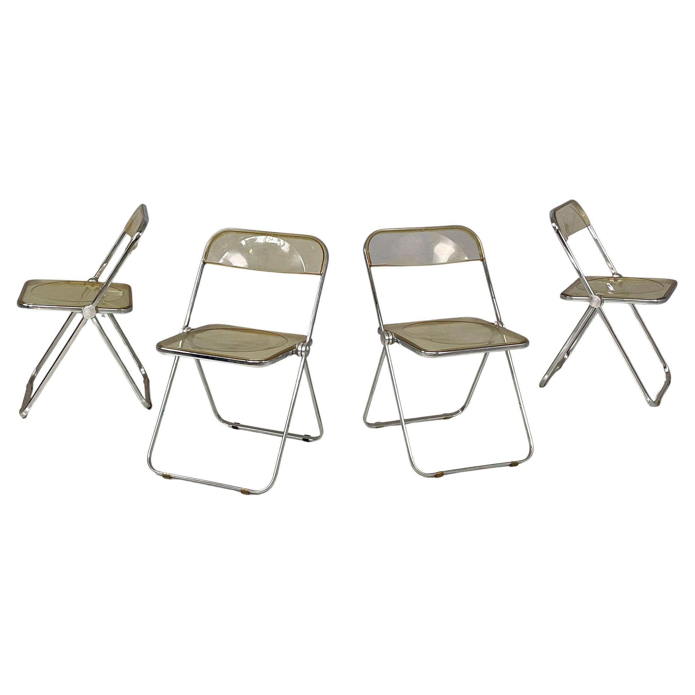 Italian modern chairs Plia by Giancarlo Piretti for Anonima Castelli, 1970s