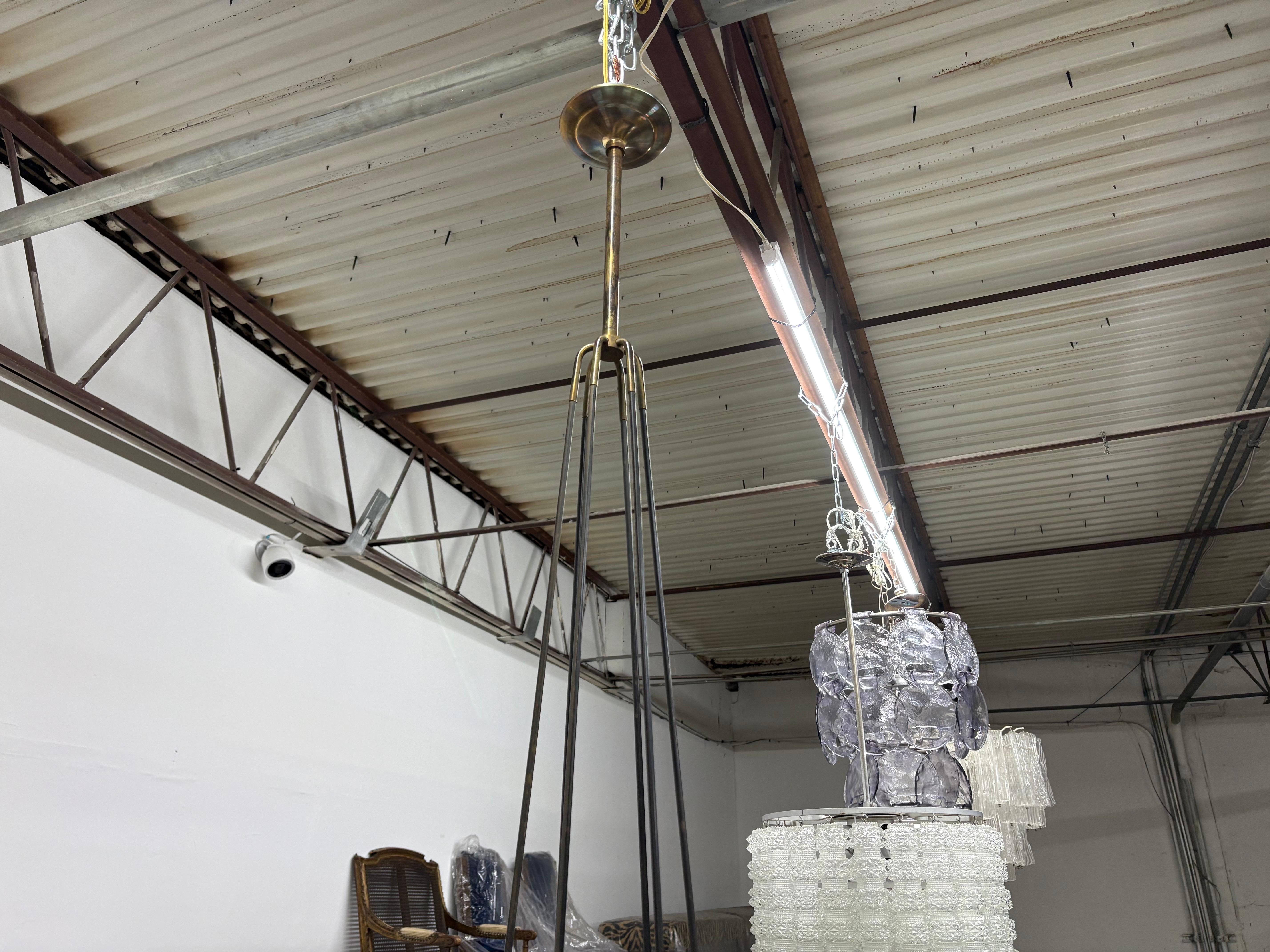 Metà XX secolo Lampadario moderno italiano di Stilnovo in vendita