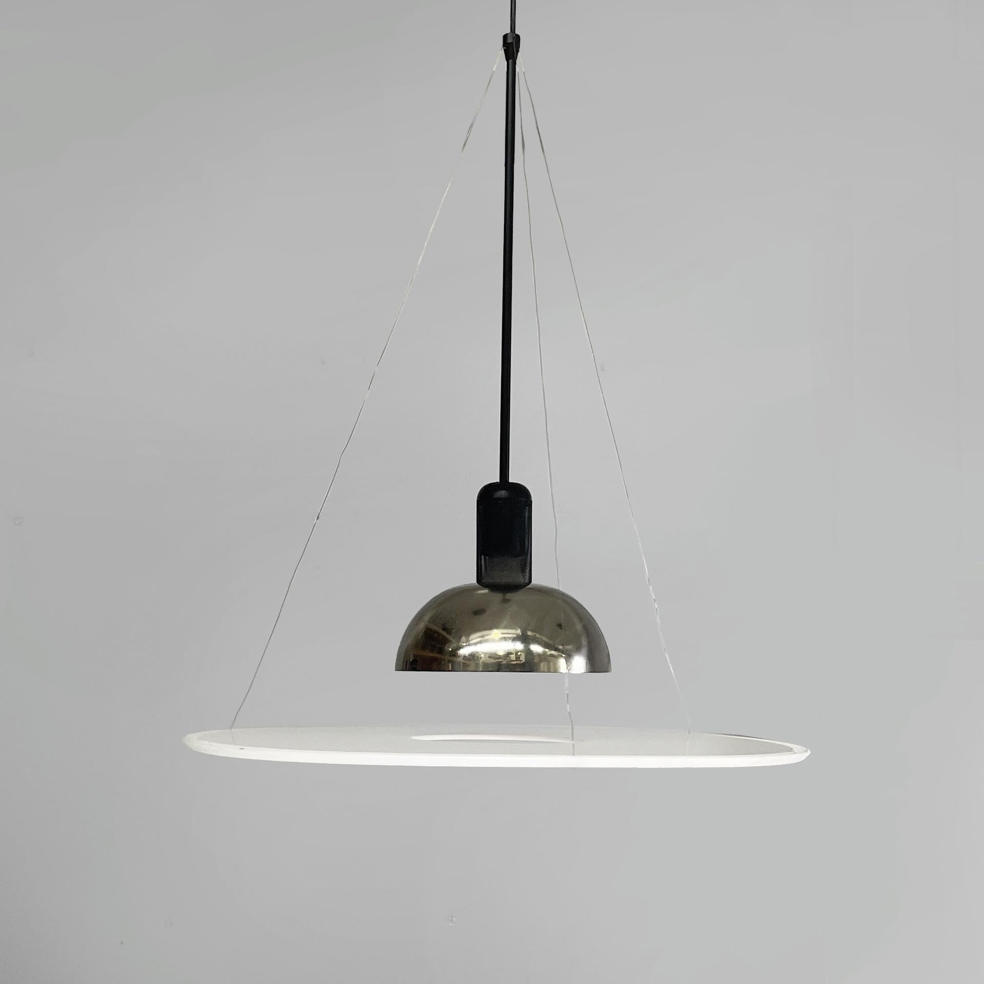Lampadario moderno italiano Frisbi di Achille Castiglioni per Flos, anni '70 In condizioni buone in vendita a MIlano, IT