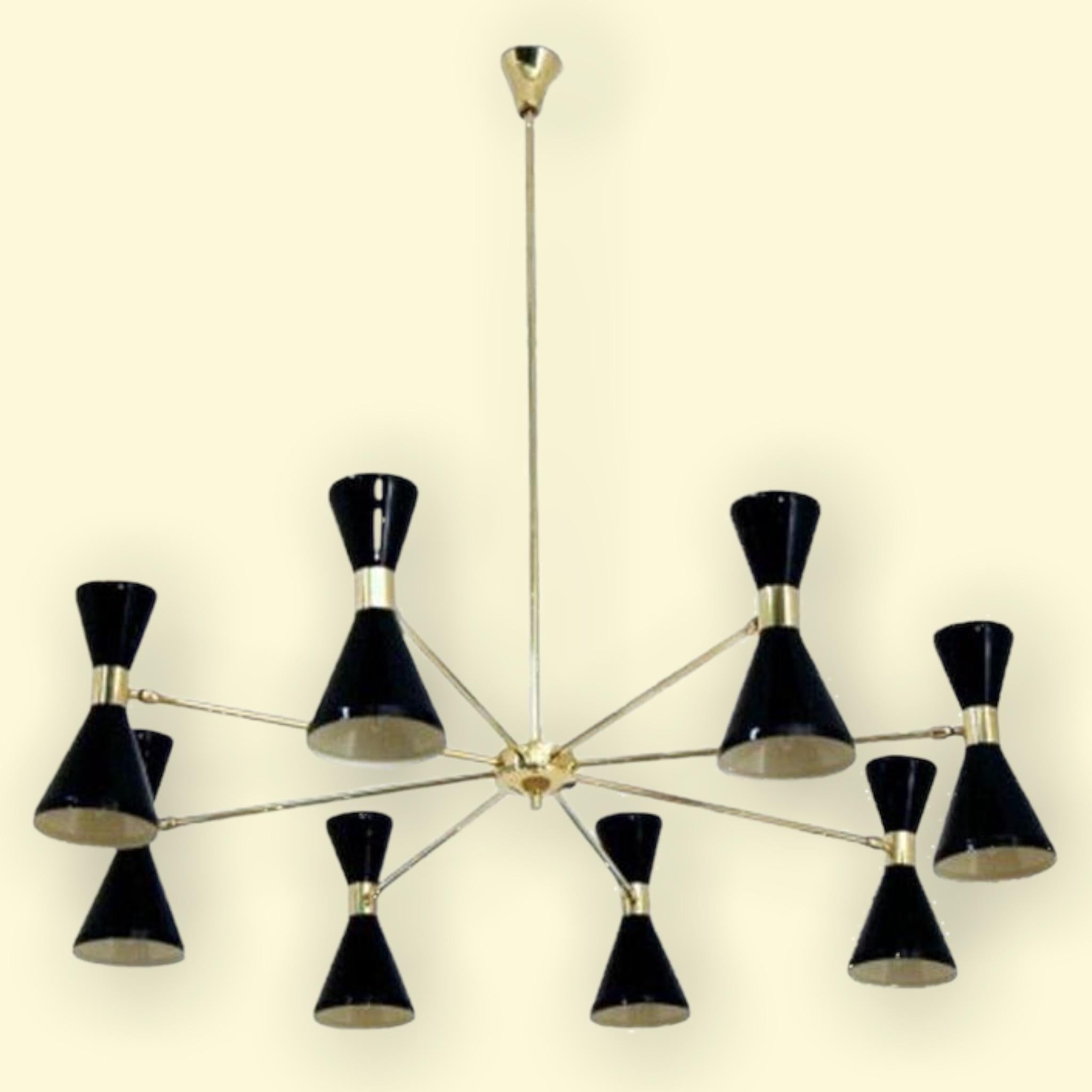 Lampadario moderno in ottone e smalto di Fabio LTD in vendita 3