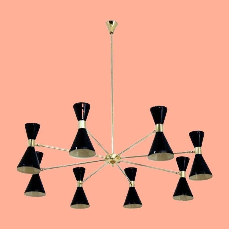 Lampadario moderno in ottone e smalto di Fabio LTD in vendita 4