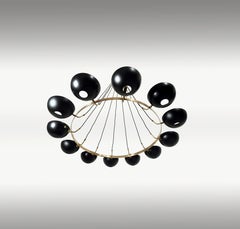Lampadario moderno in ottone e smalto di Fabio LTD