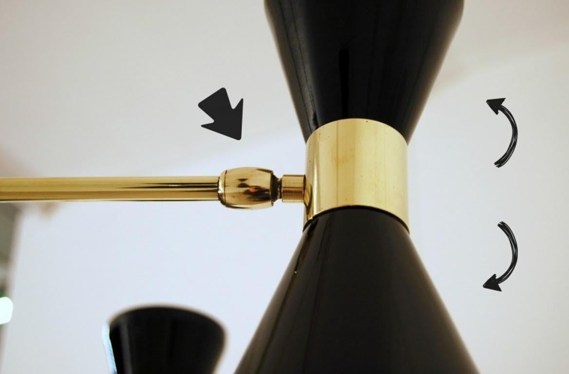 XXI secolo e contemporaneo Lampadario moderno in ottone e smalto di Fabio LTD in vendita