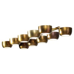 Italian Modern Chandelier in Solid Brass Scale 10 Cups Carmela, EL139