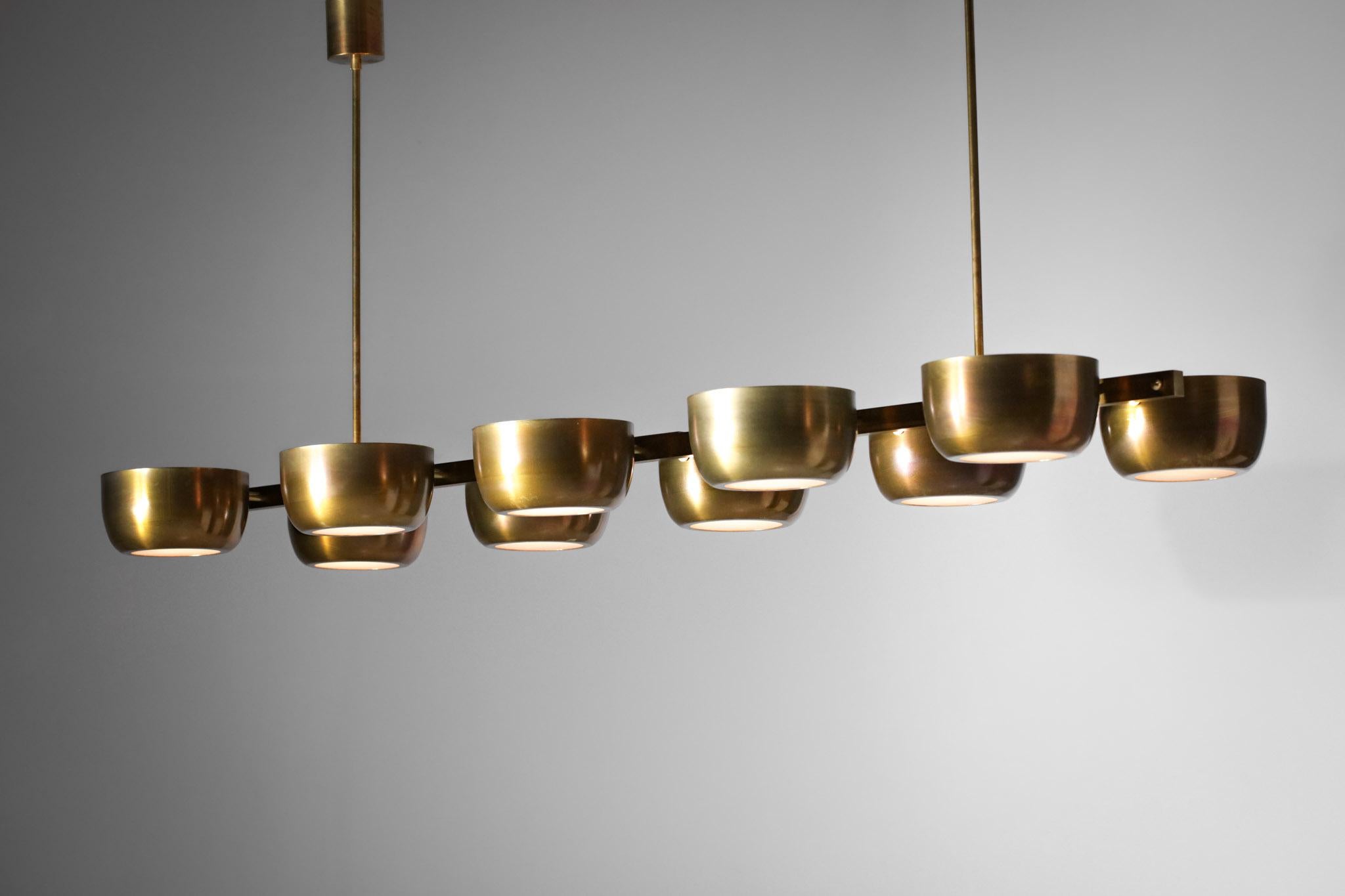 Italian Modern Chandelier in Solid Brass Scale 10 Cups Carmela, EL139 In New Condition For Sale In Lyon, FR