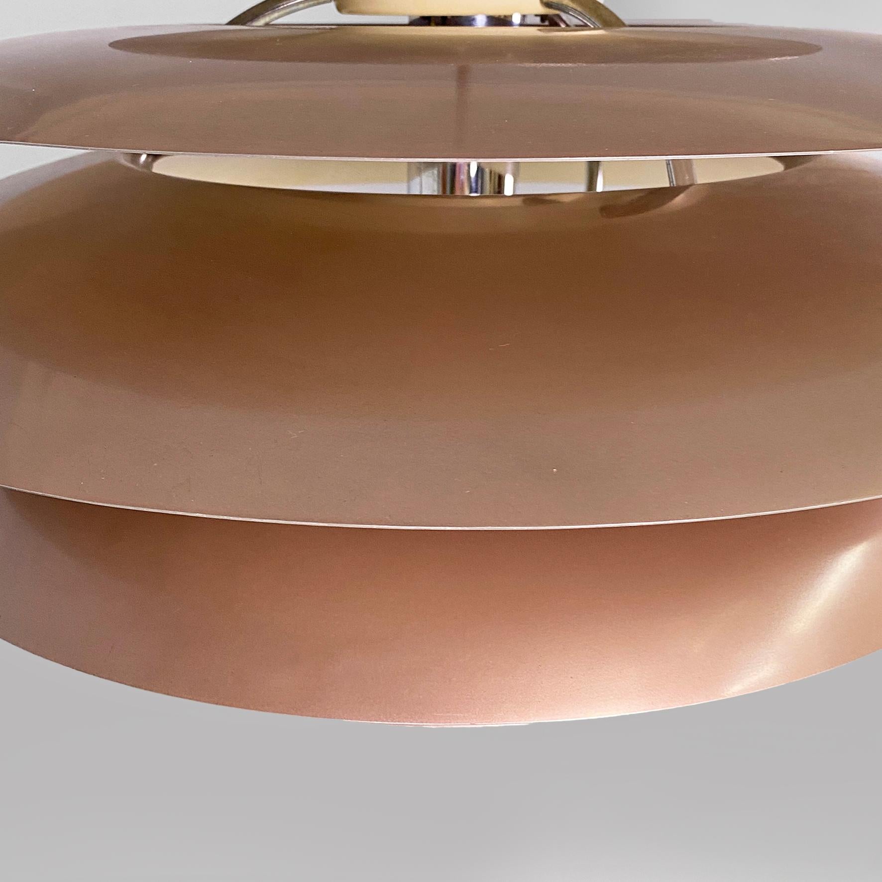 Italian modern chandelier mod. 1262 by Stilnovo in metal and copper color, 1960s For Sale 4