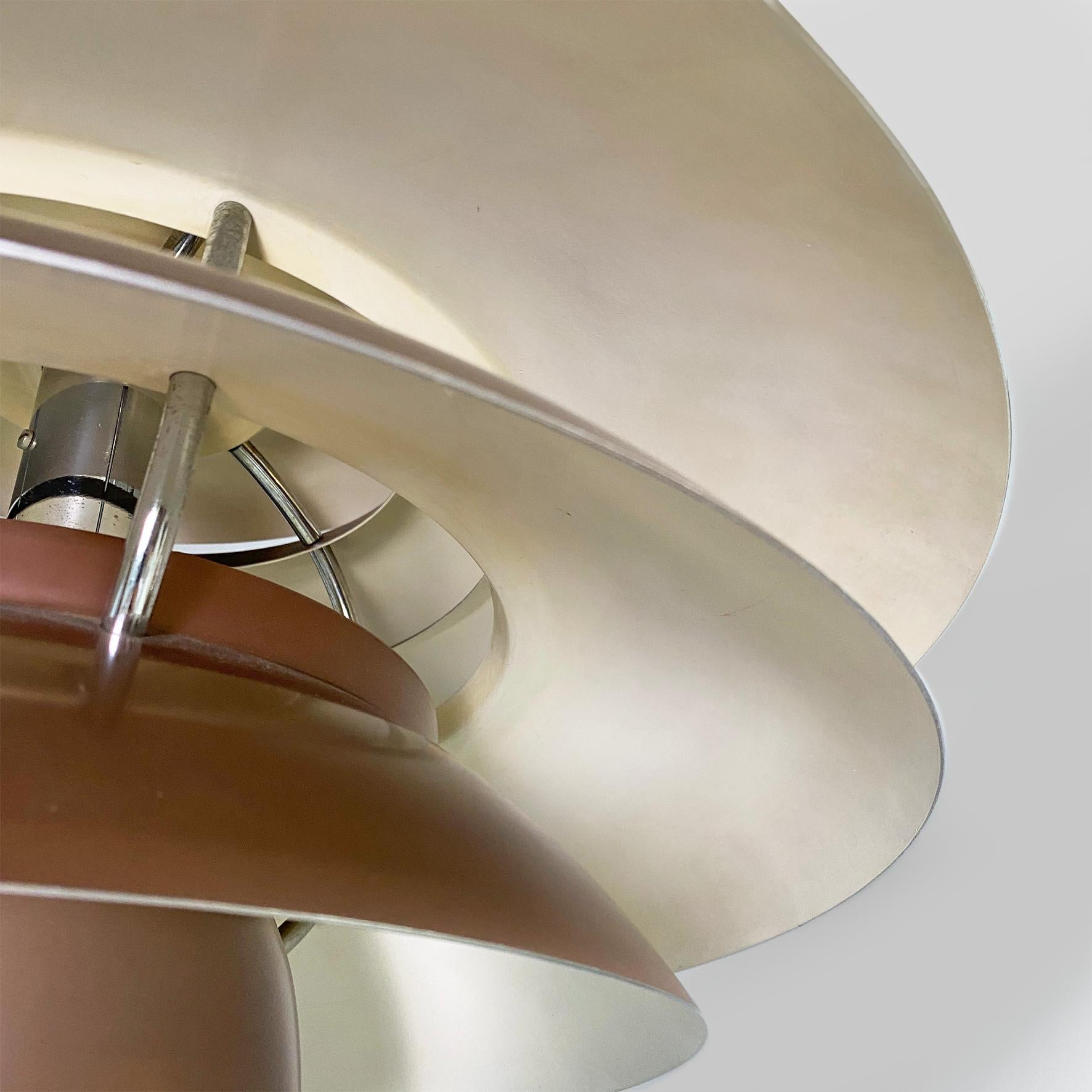 Italian modern chandelier mod. 1262 by Stilnovo in metal and copper color, 1960s For Sale 7