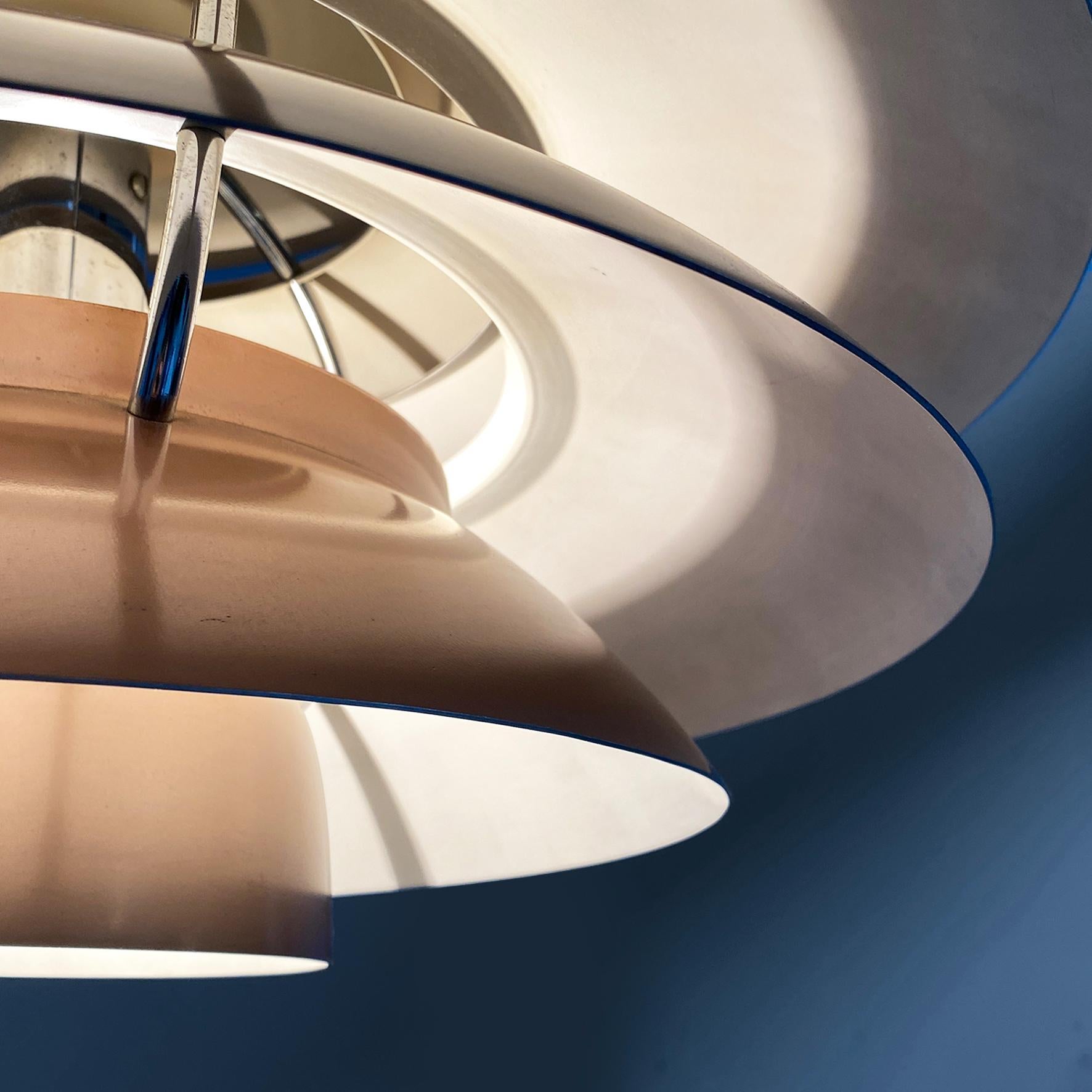 Italian modern chandelier mod. 1262 by Stilnovo in metal and copper color, 1960s For Sale 9