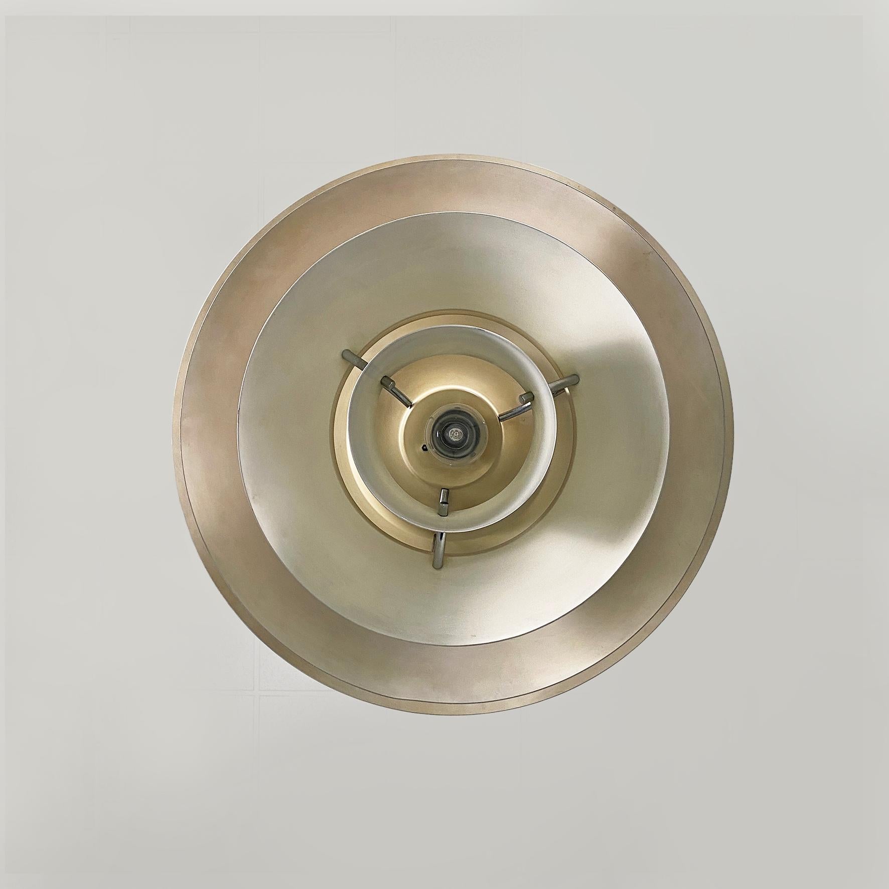 Italian modern chandelier mod. 1262 by Stilnovo in metal and copper color, 1960s For Sale 2