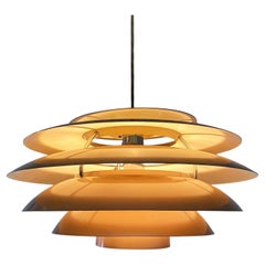 Italian modern chandelier mod. 1262 by Stilnovo in metal and copper color, 1960s