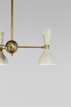 Italian Modern Chandelier "Pita", Off-White Stilnovo Style