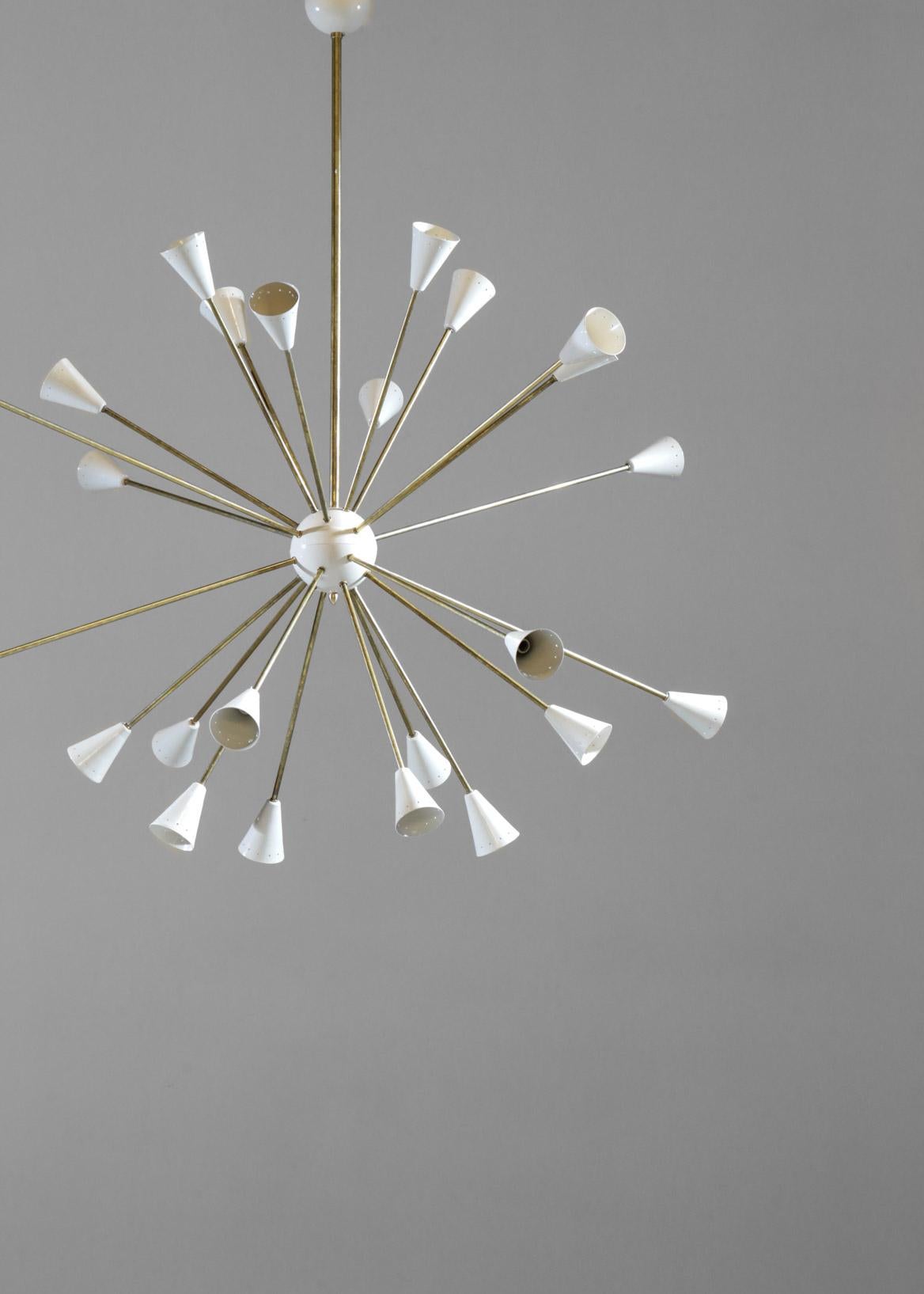 Modern chandelier handcrafted in Italy. 
24 x E14 bulb
Other colors on request.