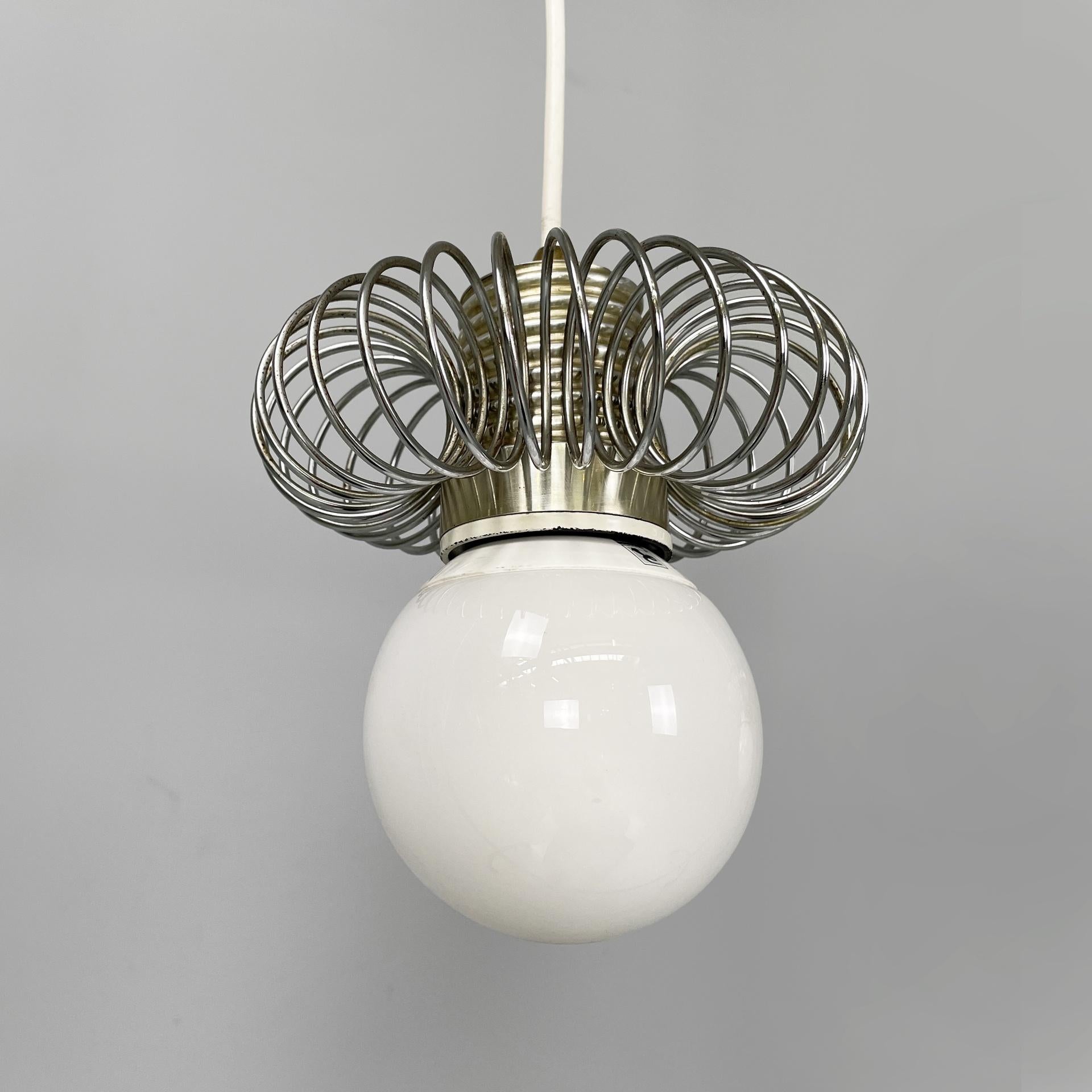 Italian modern chandeliers in metal with spiral structure, 1980s Bon état - En vente à MIlano, IT