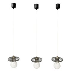 Italian modern chandeliers in metal with spiral structure, 1980s
