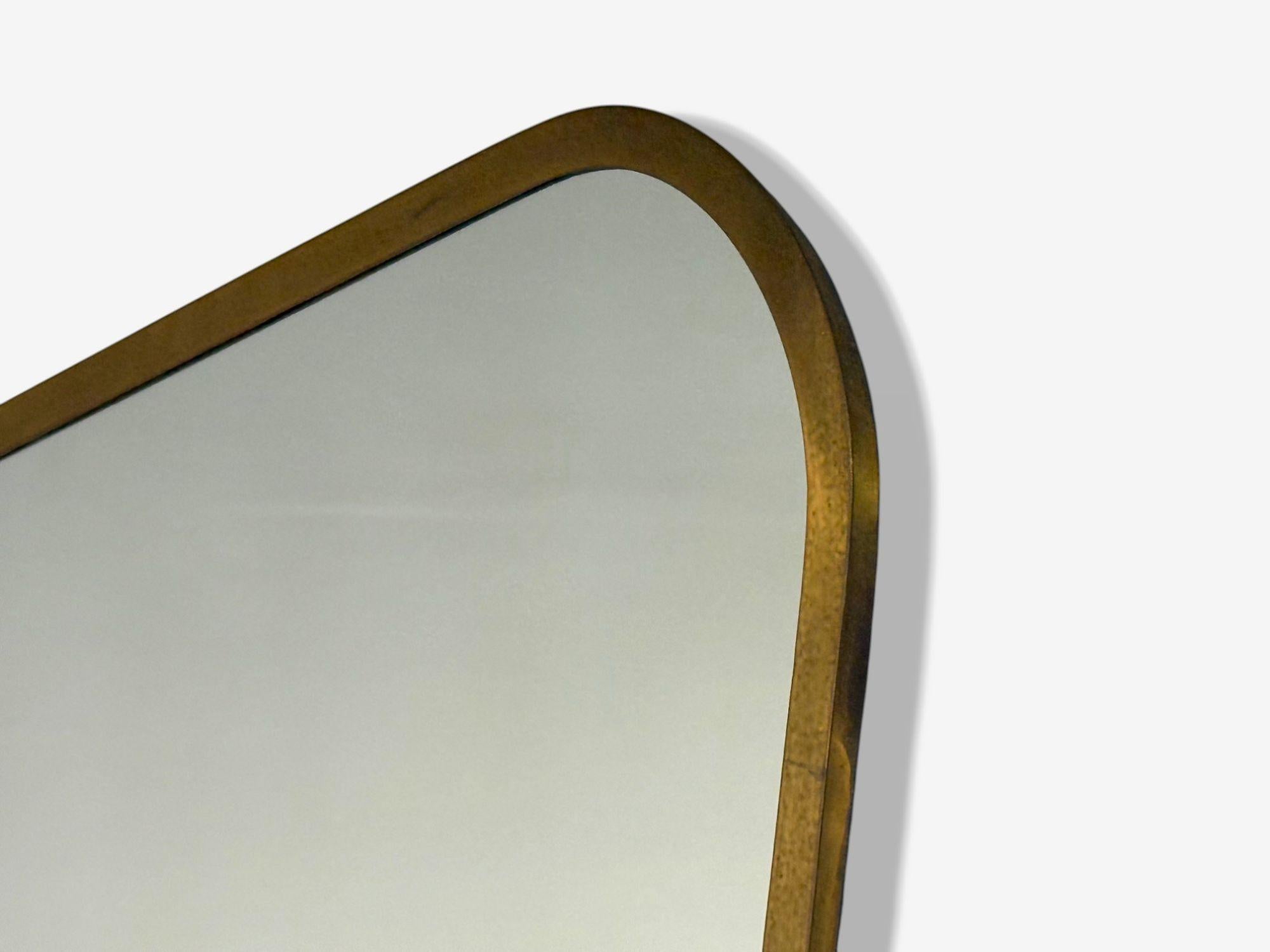 Console moderne italienne en cerisier et verre avec miroir, Italie, années 1950 en vente 3