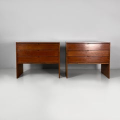 Italian modern chests of drawers in wood, 1980s