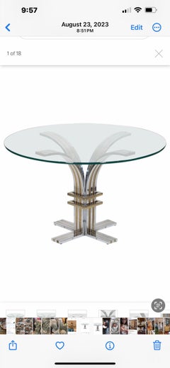 Italian Modern Chrome And Brass Table Attributed To Romeo Rega