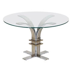 Italian Modern Chrome And Brass Table Attributed To Romeo Rega