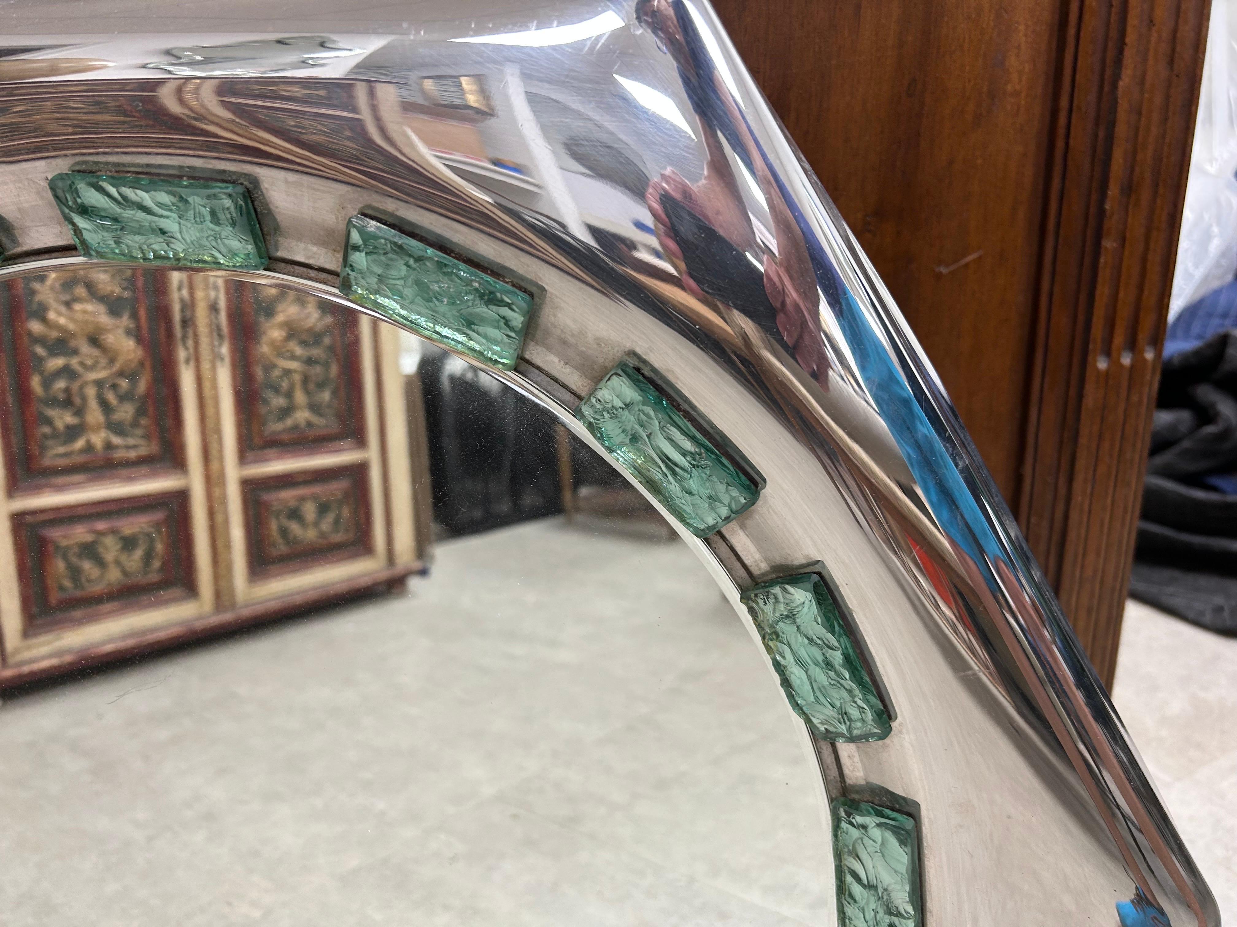 Miroir moderne italien en chrome et verre ciselé Bon état - En vente à Houston, TX